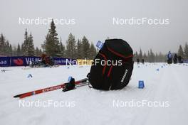 09.04.2022, Levi, Finland (FIN): Feature: Track atmosphere, Madshus bag and ski at the track  - Visma Ski Classics Yllaes-Levi, Levi (FIN). www.nordicfocus.com. © Manzoni/NordicFocus. Every downloaded picture is fee-liable.
