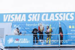09.04.2022, Levi, Finland (FIN): Emil Persson (SWE), Andreas Nygaard (NOR), Max Novak (SWE), (l-r) - Visma Ski Classics Yllaes-Levi, Levi (FIN). www.nordicfocus.com. © Manzoni/NordicFocus. Every downloaded picture is fee-liable.