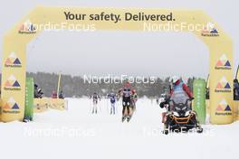 09.04.2022, Levi, Finland (FIN): Markus Vuorela (FIN), Stian Hoelgaard (NOR), Oskar Kardin (SWE), (l-r) - Visma Ski Classics Yllaes-Levi, Levi (FIN). www.nordicfocus.com. © Manzoni/NordicFocus. Every downloaded picture is fee-liable.