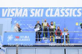 09.04.2022, Levi, Finland (FIN): Emil Persson (SWE), Andreas Nygaard (NOR), Max Novak (SWE), Kasper Stadaas (NOR), Johannes Ekloef (SWE), (l-r) - Visma Ski Classics Yllaes-Levi, Levi (FIN). www.nordicfocus.com. © Manzoni/NordicFocus. Every downloaded picture is fee-liable.