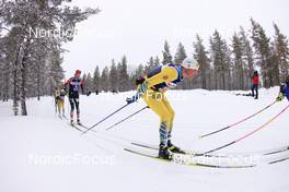 09.04.2022, Levi, Finland (FIN): Chris Jespersen (NOR), Oskar Kardin (SWE), Torleif Syrstad (NOR), (l-r) - Visma Ski Classics Yllaes-Levi, Levi (FIN). www.nordicfocus.com. © Manzoni/NordicFocus. Every downloaded picture is fee-liable.