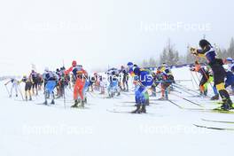 09.04.2022, Levi, Finland (FIN): Magnus Vesterheim (NOR), Herman Paus (NOR), Jan Srail (CZE), Francesco Ferrari (ITA), Fabian Stocek (CZE), Gabriel Thorn (SWE), (l-r) - Visma Ski Classics Yllaes-Levi, Levi (FIN). www.nordicfocus.com. © Manzoni/NordicFocus. Every downloaded picture is fee-liable.