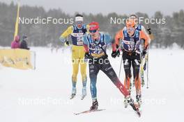 09.04.2022, Levi, Finland (FIN): Chris Jespersen (NOR), Bastien Poirrier (FRA), Petter Stakston (NOR), (l-r) - Visma Ski Classics Yllaes-Levi, Levi (FIN). www.nordicfocus.com. © Manzoni/NordicFocus. Every downloaded picture is fee-liable.