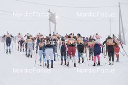 09.04.2022, Levi, Finland (FIN): Saara Mattila (FIN), +559+, Karin Weltert (SUI), Sanni Pulkkinen (FIN), (l-r) - Visma Ski Classics Yllaes-Levi, Levi (FIN). www.nordicfocus.com. © Manzoni/NordicFocus. Every downloaded picture is fee-liable.