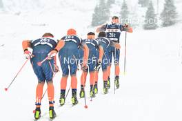 10.12.2022, Bad Gastein, Austria (AUT): Vebjorn Moen (NOR), Petter Stakston (NOR), Chris Andre Jespersen (NOR), Max Novak (SWE), Stian Hoelgaard (NOR), (l-r) - Visma Ski Classics Bad Gastein Pro Team Tempo - Bad Gastein (AUT). www.nordicfocus.com. © Reichert/NordicFocus. Every downloaded picture is fee-liable.