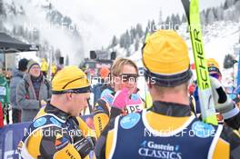 10.12.2022, Bad Gastein, Austria (AUT): Johannes Ekloef (SWE), Herman Paus (NOR), Amund Riege (NOR), (l-r) - Visma Ski Classics Bad Gastein Pro Team Tempo - Bad Gastein (AUT). www.nordicfocus.com. © Reichert/NordicFocus. Every downloaded picture is fee-liable.
