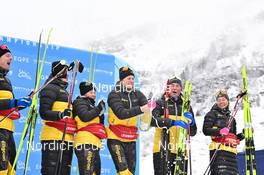 10.12.2022, Bad Gastein, Austria (AUT): Eddie Edstroem (SWE), Linn Soemskar (SWE), Frida Hallquist (SWE), Torgeir Sulen Hovland (NOR), Ida Dahl (SWE), (l-r) - Visma Ski Classics Bad Gastein Pro Team Tempo - Bad Gastein (AUT). www.nordicfocus.com. © Reichert/NordicFocus. Every downloaded picture is fee-liable.