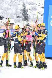 10.12.2022, Bad Gastein, Austria (AUT): Herman Paus (NOR), Johannes Ekloef (SWE), Ida Palmberg (SWE), Amund Riege (NOR), Alfred Buskqvist (SWE), (l-r) - Visma Ski Classics Bad Gastein Pro Team Tempo - Bad Gastein (AUT). www.nordicfocus.com. © Reichert/NordicFocus. Every downloaded picture is fee-liable.