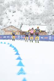 10.12.2022, Bad Gastein, Austria (AUT): Alfred Buskqvist (SWE), Johannes Ekloef (SWE), Herman Paus (NOR), Amund Riege (NOR), (l-r) - Visma Ski Classics Bad Gastein Pro Team Tempo - Bad Gastein (AUT). www.nordicfocus.com. © Reichert/NordicFocus. Every downloaded picture is fee-liable.