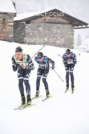 10.12.2022, Bad Gastein, Austria (AUT): Emil Persson (SWE), Torleif Syrstad (NOR), Runar Skaug Mathisen (NOR), (l-r) - Visma Ski Classics Bad Gastein Pro Team Tempo - Bad Gastein (AUT). www.nordicfocus.com. © Reichert/NordicFocus. Every downloaded picture is fee-liable.