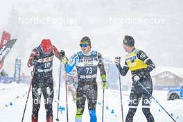 11.12.2022, Bad Gastein, Austria (AUT): Johan Hoel (NOR), Thomas Bing (GER), Emil Persson (SWE), (l-r) - Visma Ski Classics Bad Gastein Criterium - Bad Gastein (AUT). www.nordicfocus.com. © Reichert/NordicFocus. Every downloaded picture is fee-liable.