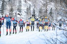 17.12.2022, Val Venosta, Italy (ITA): Kasper Stadaas (NOR), Andreas Nygaard (NOR), Amund Riege (NOR), Axel Jutterstroem (SWE), Johannes Ekloef (SWE), Herman Paus (NOR), (l-r) - Visma Ski Classics La Venosta Criterium - Val Venosta (ITA). www.nordicfocus.com. © Reichert/NordicFocus. Every downloaded picture is fee-liable.