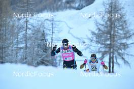 17.12.2022, Val Venosta, Italy (ITA): Karolina Hedenstroem (SWE), Magni Smedas (NOR), (l-r) - Visma Ski Classics La Venosta Criterium - Val Venosta (ITA). www.nordicfocus.com. © Reichert/NordicFocus. Every downloaded picture is fee-liable.