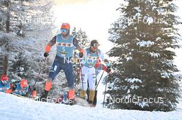 17.12.2022, Val Venosta, Italy (ITA): Max Novak (SWE), Morten Eide Pedersen (NOR), (l-r) - Visma Ski Classics La Venosta Criterium - Val Venosta (ITA). www.nordicfocus.com. © Reichert/NordicFocus. Every downloaded picture is fee-liable.