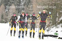 16.12.2022, Val Venosta, Italy (ITA): Anton Elvseth (SWE), Eddie Edstroem (SWE), Frida Hallquist (SWE), Ida Dahl (SWE), Torgeir Sulen Hovland (NOR) - Visma Ski Classics La Venosta Criterium - Val Venosta (ITA). www.nordicfocus.com. © Reichert/NordicFocus. Every downloaded picture is fee-liable.
