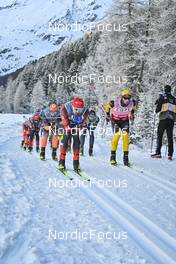 17.12.2022, Val Venosta, Italy (ITA): Max Novak (SWE), Andreas Nygaard (NOR), Amund Riege (NOR), (l-r) - Visma Ski Classics La Venosta Criterium - Val Venosta (ITA). www.nordicfocus.com. © Reichert/NordicFocus. Every downloaded picture is fee-liable.