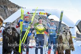 17.12.2022, Val Venosta, Italy (ITA): Andreas Nygaard (NOR), Emil Persson (SWE), Max Novak (SWE), (l-r) - Visma Ski Classics La Venosta Criterium - Val Venosta (ITA). www.nordicfocus.com. © Reichert/NordicFocus. Every downloaded picture is fee-liable.