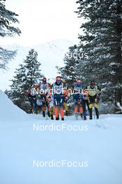 17.12.2022, Val Venosta, Italy (ITA): Kati Roivas (FIN), Silje Oyre Slind (NOR), Astrid Oyre Slind (NOR), Ida Dahl (SWE), (l-r) - Visma Ski Classics La Venosta Criterium - Val Venosta (ITA). www.nordicfocus.com. © Reichert/NordicFocus. Every downloaded picture is fee-liable.