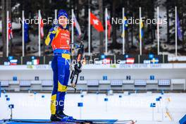 08.01.2023, Pokljuka, Slovenia (SLO): Sebastian Samuelsson (SWE) - IBU World Cup Biathlon, single mixed relay, Pokljuka (SLO). www.nordicfocus.com. © Manzoni/NordicFocus. Every downloaded picture is fee-liable.