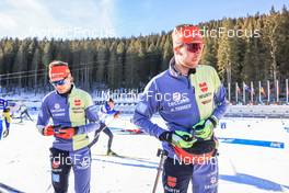 06.01.2023, Pokljuka, Slovenia (SLO): Philipp Horn (GER), Johannes Kuehn (GER) - IBU World Cup Biathlon, sprint men, Pokljuka (SLO). www.nordicfocus.com. © Manzoni/NordicFocus. Every downloaded picture is fee-liable.