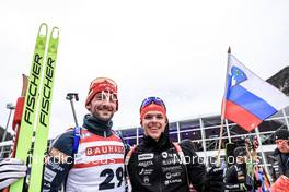 11.01.2023, Ruhpolding, Germany (GER): Jakov Fak (SLO), Alex Cisar (SLO), (l-r) - IBU World Cup Biathlon, individual men, Ruhpolding (GER). www.nordicfocus.com. © Manzoni/NordicFocus. Every downloaded picture is fee-liable.