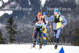 11.01.2023, Ruhpolding, Germany (GER): David Zobel (GER), Jesper Nelin (SWE), (l-r) - IBU World Cup Biathlon, individual men, Ruhpolding (GER). www.nordicfocus.com. © Manzoni/NordicFocus. Every downloaded picture is fee-liable.
