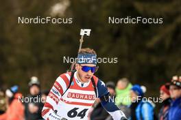 11.01.2023, Ruhpolding, Germany (GER): Paul Schommer (USA) - IBU World Cup Biathlon, individual men, Ruhpolding (GER). www.nordicfocus.com. © Manzoni/NordicFocus. Every downloaded picture is fee-liable.