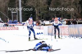11.01.2023, Ruhpolding, Germany (GER): Otto Invenius (FIN), Philipp Nawrath (GER), (l-r) - IBU World Cup Biathlon, individual men, Ruhpolding (GER). www.nordicfocus.com. © Manzoni/NordicFocus. Every downloaded picture is fee-liable.