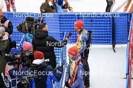 11.01.2023, Ruhpolding, Germany (GER): Roman Rees (GER), David Zobel (GER), (l-r) - IBU World Cup Biathlon, individual men, Ruhpolding (GER). www.nordicfocus.com. © Manzoni/NordicFocus. Every downloaded picture is fee-liable.