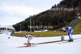 12.01.2023, Ruhpolding, Germany (GER): Elisa Gasparin (SUI), Susan Kuelm (EST), (l-r) - IBU World Cup Biathlon, individual women, Ruhpolding (GER). www.nordicfocus.com. © Manzoni/NordicFocus. Every downloaded picture is fee-liable.