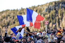 12.01.2023, Ruhpolding, Germany (GER): Event Feature: French fans with flags and bread, Event Feature: - IBU World Cup Biathlon, individual women, Ruhpolding (GER). www.nordicfocus.com. © Manzoni/NordicFocus. Every downloaded picture is fee-liable.
