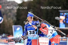 12.01.2023, Ruhpolding, Germany (GER): Anais Chevalier-Bouchet (FRA), Lou Jeanmonnot (FRA), (l-r) - IBU World Cup Biathlon, individual women, Ruhpolding (GER). www.nordicfocus.com. © Manzoni/NordicFocus. Every downloaded picture is fee-liable.