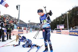 12.01.2023, Ruhpolding, Germany (GER): Ingrid Landmark Tandrevold (NOR), Marte Olsbu Roeiseland (NOR), (l-r) - IBU World Cup Biathlon, individual women, Ruhpolding (GER). www.nordicfocus.com. © Manzoni/NordicFocus. Every downloaded picture is fee-liable.