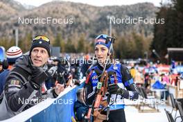12.01.2023, Ruhpolding, Germany (GER): Jonne Kahkonen (FIN), coach Team Italy, Lisa Vittozzi (ITA), (l-r) - IBU World Cup Biathlon, individual women, Ruhpolding (GER). www.nordicfocus.com. © Manzoni/NordicFocus. Every downloaded picture is fee-liable.
