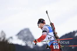 15.01.2023, Ruhpolding, Germany (GER): David Komatz (AUT) - IBU World Cup Biathlon, mass men, Ruhpolding (GER). www.nordicfocus.com. © Manzoni/NordicFocus. Every downloaded picture is fee-liable.