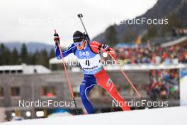 15.01.2023, Ruhpolding, Germany (GER): Quentin Fillon Maillet (FRA) - IBU World Cup Biathlon, mass men, Ruhpolding (GER). www.nordicfocus.com. © Manzoni/NordicFocus. Every downloaded picture is fee-liable.