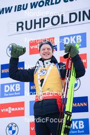 15.01.2023, Ruhpolding, Germany (GER): Johannes Thingnes Boe (NOR) with Hulk gloves - IBU World Cup Biathlon, mass men, Ruhpolding (GER). www.nordicfocus.com. © Manzoni/NordicFocus. Every downloaded picture is fee-liable.