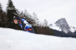 15.01.2023, Ruhpolding, Germany (GER): Tommaso Giacomel (ITA) - IBU World Cup Biathlon, mass men, Ruhpolding (GER). www.nordicfocus.com. © Manzoni/NordicFocus. Every downloaded picture is fee-liable.