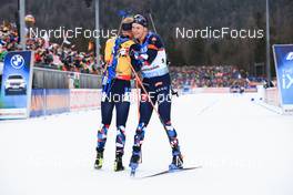 15.01.2023, Ruhpolding, Germany (GER): Johannes Thingnes Boe (NOR), Vetle Sjaastad Christiansen (NOR), (l-r) - IBU World Cup Biathlon, mass men, Ruhpolding (GER). www.nordicfocus.com. © Manzoni/NordicFocus. Every downloaded picture is fee-liable.