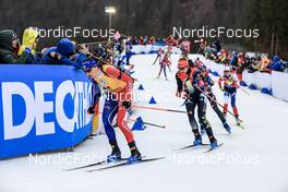 15.01.2023, Ruhpolding, Germany (GER): Julia Simon (FRA), Vanessa Voigt (GER), (l-r) - IBU World Cup Biathlon, mass women, Ruhpolding (GER). www.nordicfocus.com. © Manzoni/NordicFocus. Every downloaded picture is fee-liable.