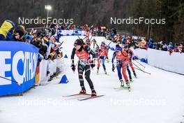 15.01.2023, Ruhpolding, Germany (GER): Dorothea Wierer (ITA), Lou Jeanmonnot (FRA), (l-r) - IBU World Cup Biathlon, mass women, Ruhpolding (GER). www.nordicfocus.com. © Manzoni/NordicFocus. Every downloaded picture is fee-liable.