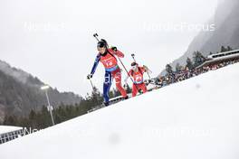15.01.2023, Ruhpolding, Germany (GER): Chloe Chevalier (FRA), Emma Lunder (CAN), (l-r) - IBU World Cup Biathlon, mass women, Ruhpolding (GER). www.nordicfocus.com. © Manzoni/NordicFocus. Every downloaded picture is fee-liable.