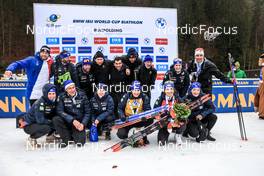 15.01.2023, Ruhpolding, Germany (GER): Julia Simon (FRA), Anais Chevalier-Bouchet (FRA), (l-r) - IBU World Cup Biathlon, mass women, Ruhpolding (GER). www.nordicfocus.com. © Manzoni/NordicFocus. Every downloaded picture is fee-liable.
