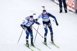 13.01.2023, Ruhpolding, Germany (GER): Otto Invenius (FIN), Jaakko Ranta (FIN), (l-r) - IBU World Cup Biathlon, relay men, Ruhpolding (GER). www.nordicfocus.com. © Manzoni/NordicFocus. Every downloaded picture is fee-liable.