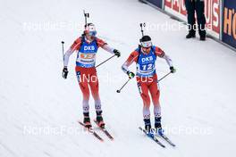 13.01.2023, Ruhpolding, Germany (GER): Adam Runnalls (CAN), Trevor Kiers (CAN), (l-r) - IBU World Cup Biathlon, relay men, Ruhpolding (GER). www.nordicfocus.com. © Manzoni/NordicFocus. Every downloaded picture is fee-liable.