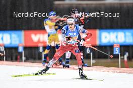 13.01.2023, Ruhpolding, Germany (GER): Dominic Unterweger (AUT) - IBU World Cup Biathlon, relay men, Ruhpolding (GER). www.nordicfocus.com. © Manzoni/NordicFocus. Every downloaded picture is fee-liable.