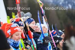 14.01.2023, Ruhpolding, Germany (GER): Ragnhild Femsteinevik (NOR), Marte Olsbu Roeiseland (NOR), Ingrid Landmark Tandrevold (NOR), (l-r) - IBU World Cup Biathlon, relay women, Ruhpolding (GER). www.nordicfocus.com. © Manzoni/NordicFocus. Every downloaded picture is fee-liable.