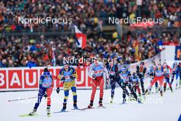 14.01.2023, Ruhpolding, Germany (GER): Lou Jeanmonnot (FRA), Mona Brorsson (SWE), Amy Baserga (SUI), Samuela Comola (ITA), (l-r) - IBU World Cup Biathlon, relay women, Ruhpolding (GER). www.nordicfocus.com. © Manzoni/NordicFocus. Every downloaded picture is fee-liable.