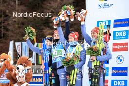 14.01.2023, Ruhpolding, Germany (GER): Anna Weidel (GER), Vanessa Voigt (GER), Sophia Schneider (GER), Denise Herrmann-Wick (GER), (l-r) - IBU World Cup Biathlon, relay women, Ruhpolding (GER). www.nordicfocus.com. © Manzoni/NordicFocus. Every downloaded picture is fee-liable.