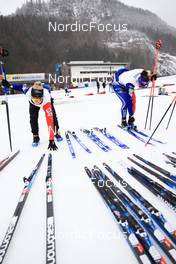 10.01.2023, Ruhpolding, Germany (GER): Sophie Chauveau (FRA), Julia Simon (FRA), (l-r) - IBU World Cup Biathlon, training, Ruhpolding (GER). www.nordicfocus.com. © Manzoni/NordicFocus. Every downloaded picture is fee-liable.
